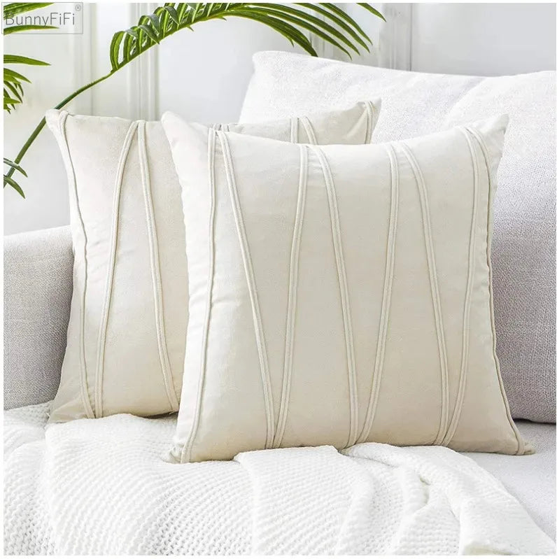 Luxurious Velvet Stripe Pillow Cover by Afralia™ for Stylish Home Decor
