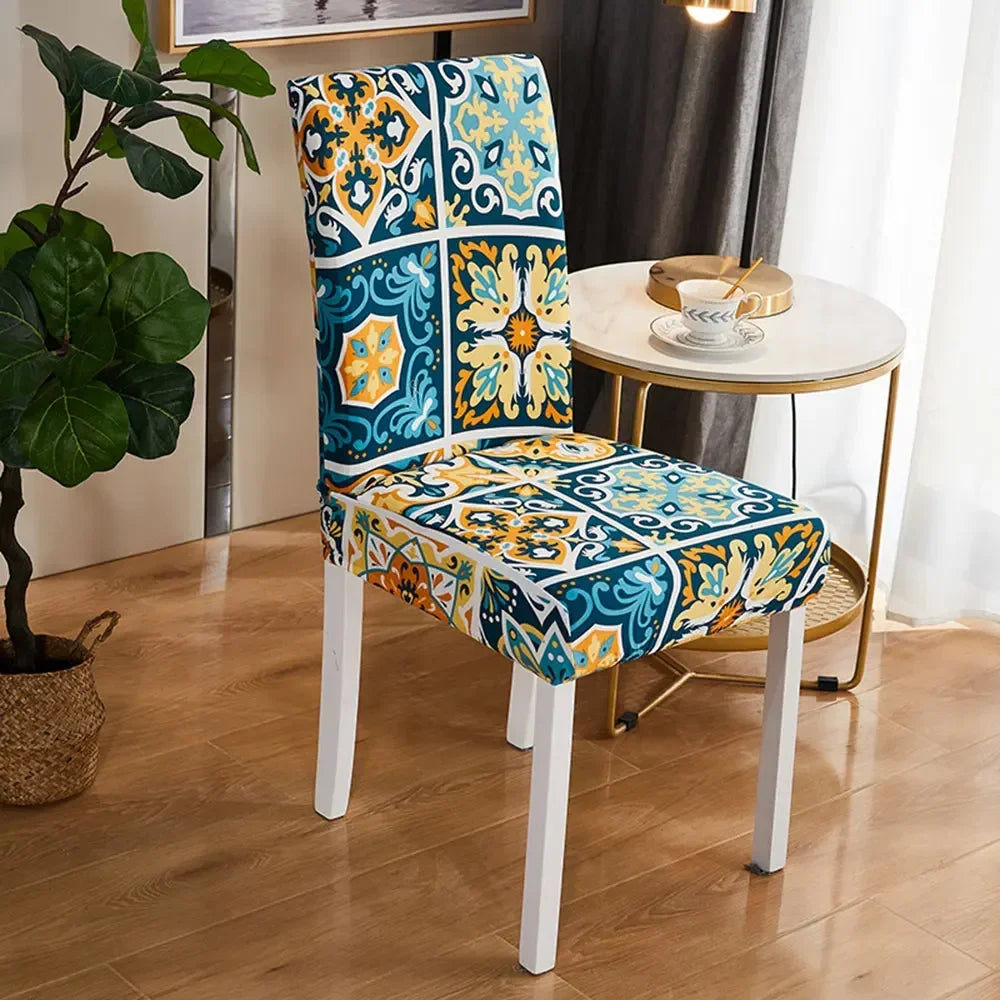 Afralia™ Bohemian Mandala Stretch Chair Cover Slipcovers - Elastic Seat Case for Banquets