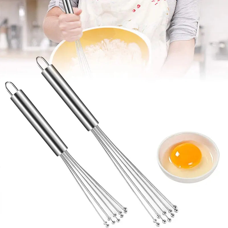 Afralia™ Stainless Steel Egg Beater Whisk Mixer Kitchen Gadget, Durable & Multi-purpose