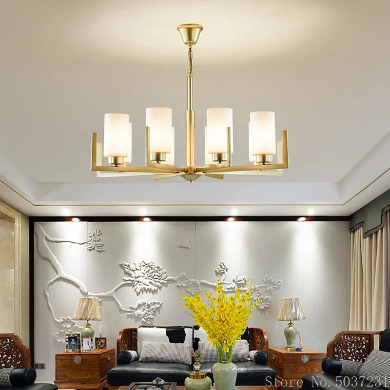 Afralia™ Zen LED Chandelier Iron Lamp for Modern Living Room Bedroom Dining Room
