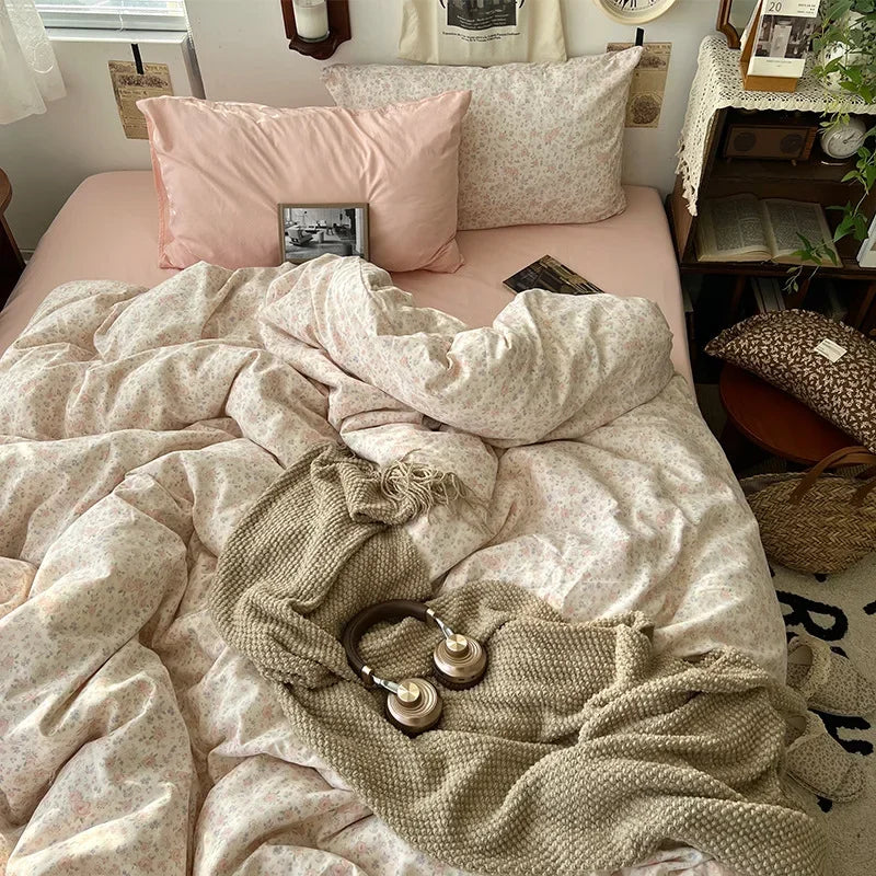 Afralia™ Cartoon Pattern Printed Cotton Bedding Set with Pillowcase