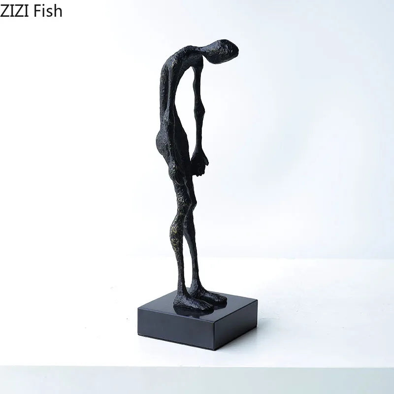 Afralia™ Abstract Lovers Sculpture Desk Ornament Home Decor Aesthetic Figure