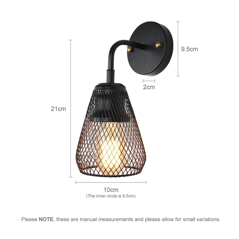 Afralia™ Retro Industrial Living Room Wall Lights with Wind Net Shade, LED Fixtures