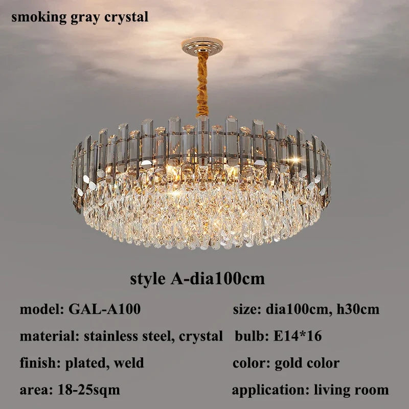 Afralia™ Gold Crystal Chandelier for Living Room Luxury Lighting Fixture