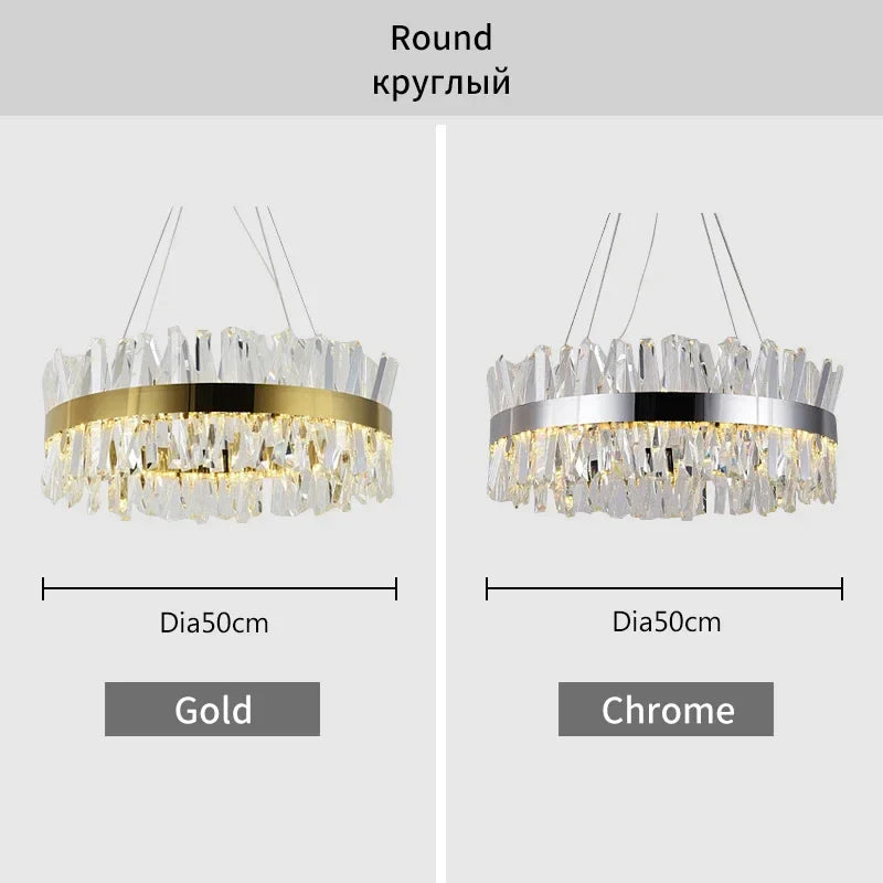 Afralia™ Crystal Chandelier: Modern LED Chrome Gold Lighting for Living Room Bedroom Kitchen