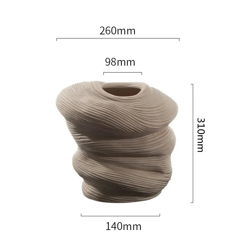 Afralia™ Stripe Pattern Ceramic Vase: Porcelain Flower Arrangement Home Decor