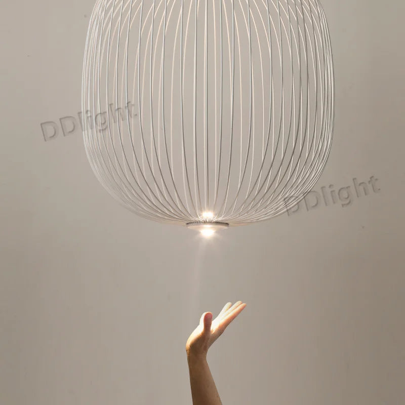 Afralia™ Modern Spokes Pendant Lamp Birdcage Light Italian Designer Fixture