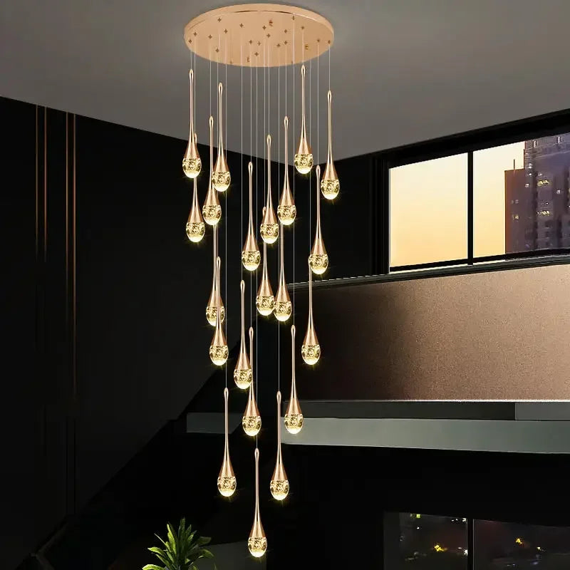 Afralia™ Gold Droplet Bubble LED Pendant for Minimalist Decor Lighting