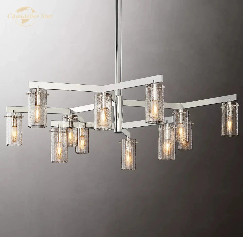 Afralia™ Charleroi Glass Pendant Chandelier - Modern LED Round Hanging Light for Living Dining Kitchen