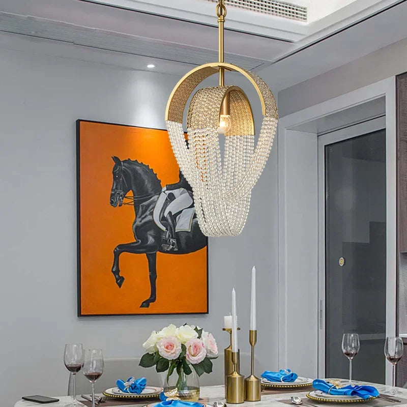 Afralia™ Tassel Crystal Chandelier: Luxe Lighting for Home, Restaurant, Hotel Decor