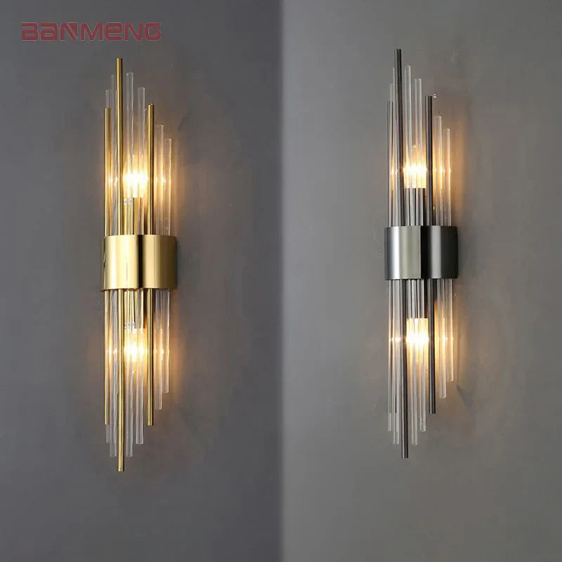 Afralia™ Modern Gold LED Wall Lamp for Living Room Bedroom Stairs