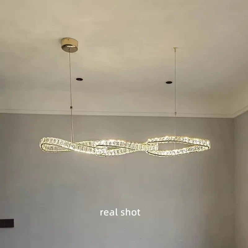 Afralia™ Luxury K9 Crystal Pendant Lights Gold Metal Hanging Lamp LED Suspension