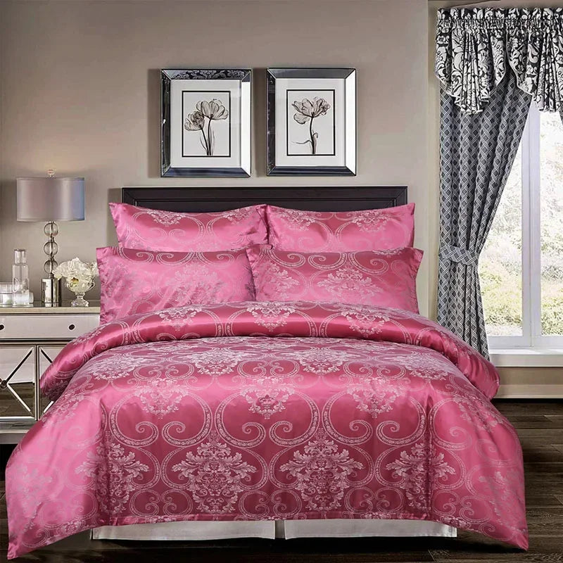 Afralia™ European Satin Jacquard Duvet Cover Set - Smooth & Luxurious Summer Bedding Kit