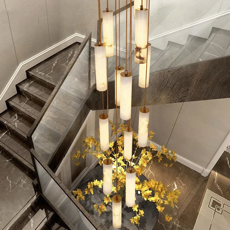 Afralia™ Stylish LED Pendant Chandeliers for Living Room Staircase Indoor Lighting