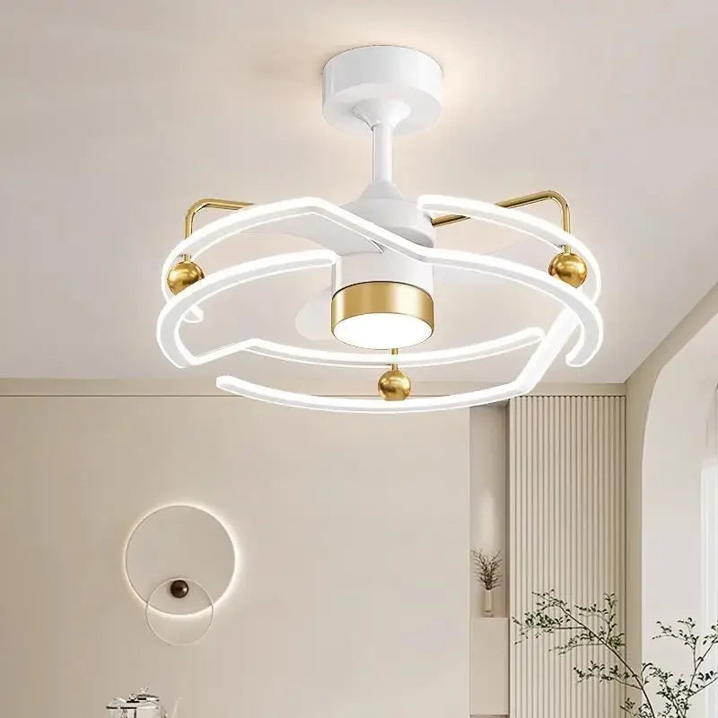 Afralia™ Cream Bedroom Ceiling Fan Light with Remote Control, Elegant Bedroom Lamp Fixtures