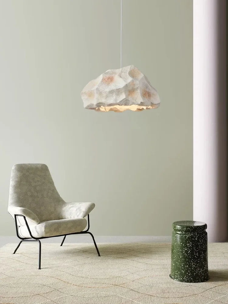 Afralia™ Rock Shape LED Chandelier - Nordic Resin Pendant Lamp for Living Room