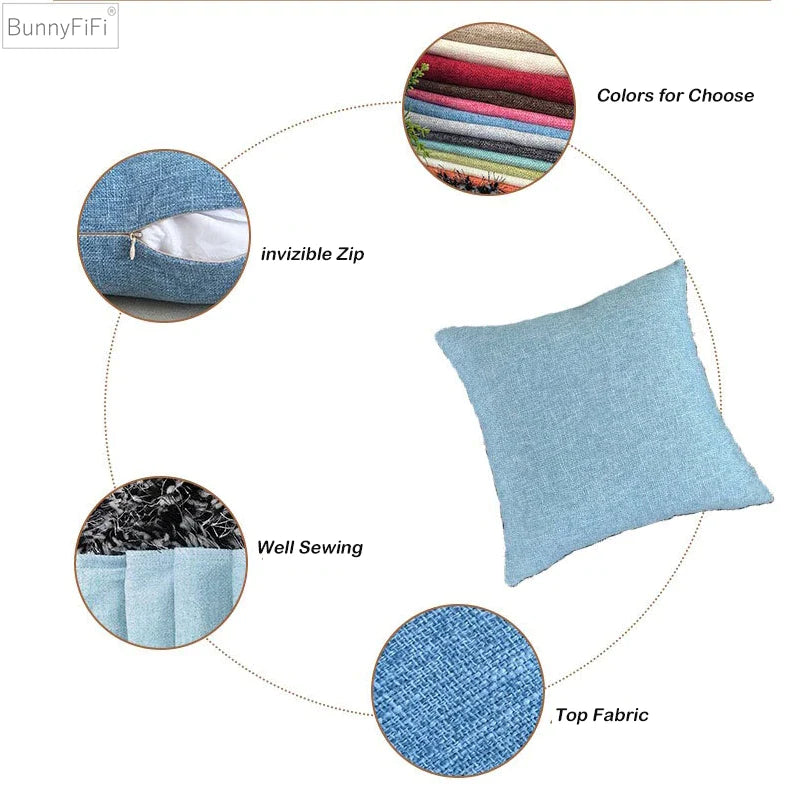 Afralia™ Ivory Sofa Cushion Cover 30x50cm 40x40cm 45x45cm 50x50cm 60x60cm Solid Color