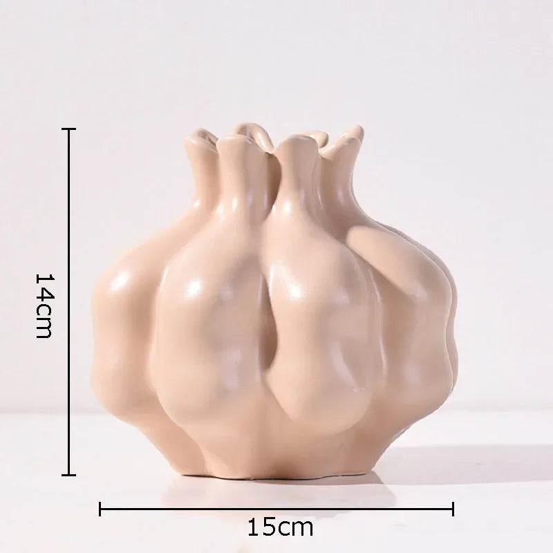 Afralia™ Ceramic Floral Vase Set for Desk Decoration & Flower Arrangement
