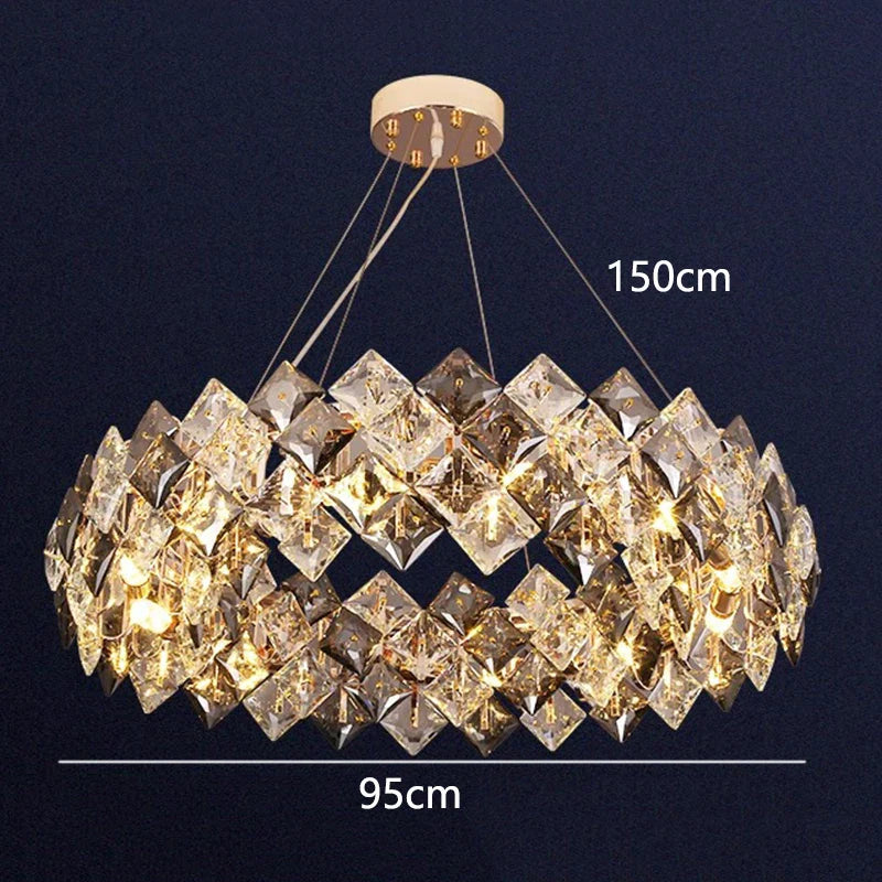 Afralia™ Crystal Chandelier for Living & Dining Room, Luxury Ceiling Light Fixture