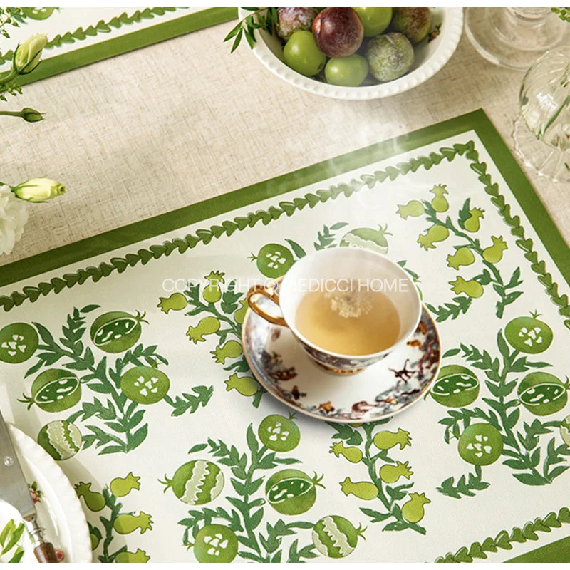 Afralia™ Butterfly Print Placemat: Pomegranate Floral Design, Non-Slip Dining Table Mats