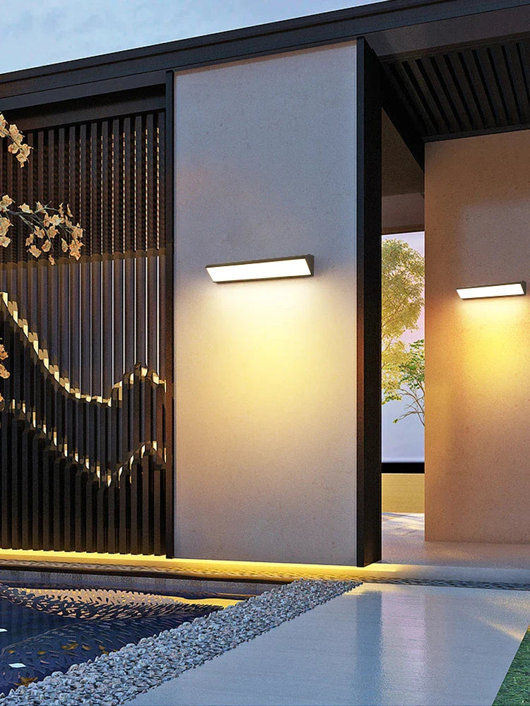 Afralia™ Waterproof Outdoor Wall Light for Garden Decor - White Black Stripe Design