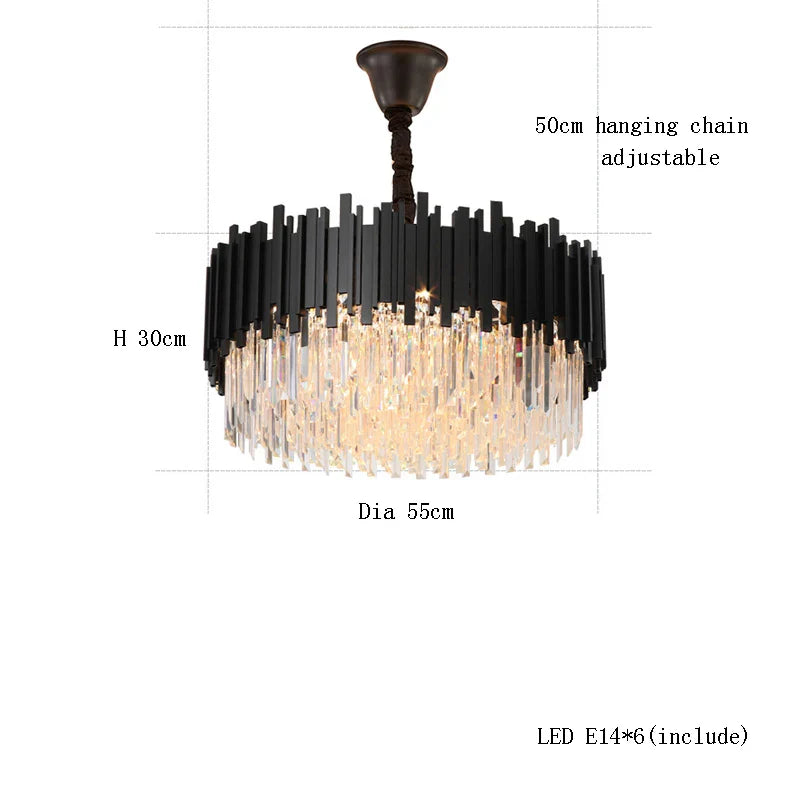 Afralia™ Gold K9 Crystal Ceiling Chandelier, Dimmable Luxury Living Room Bedroom Lighting