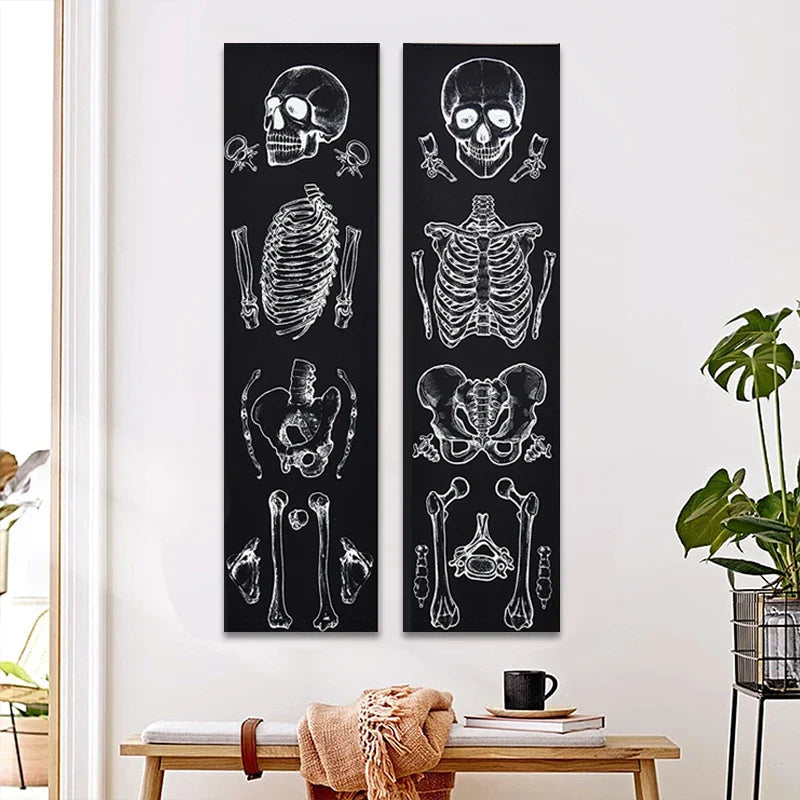 Afralia™ Skull Tapestry: Psychedelic Skeleton Hippie Wall Hanging & Mandala Art