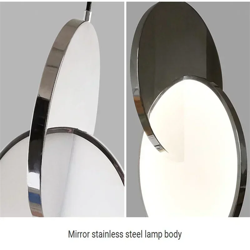Afralia™ Round LED Pendant Light Modern Mirror Design for Home Decor