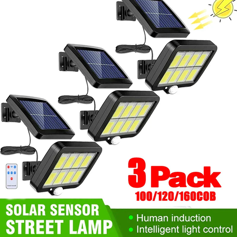 Afralia™ Solar Sensor Wall Lamp 3 Mode Waterproof Motion Street Lights - 160/120/100COB