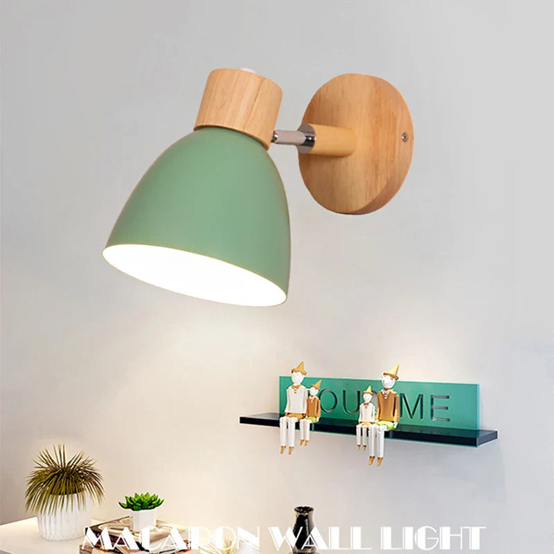 Afralia™ Wood LED Wall Lamp with Switch - Nordic Modern Sconce Lights for Home Decor