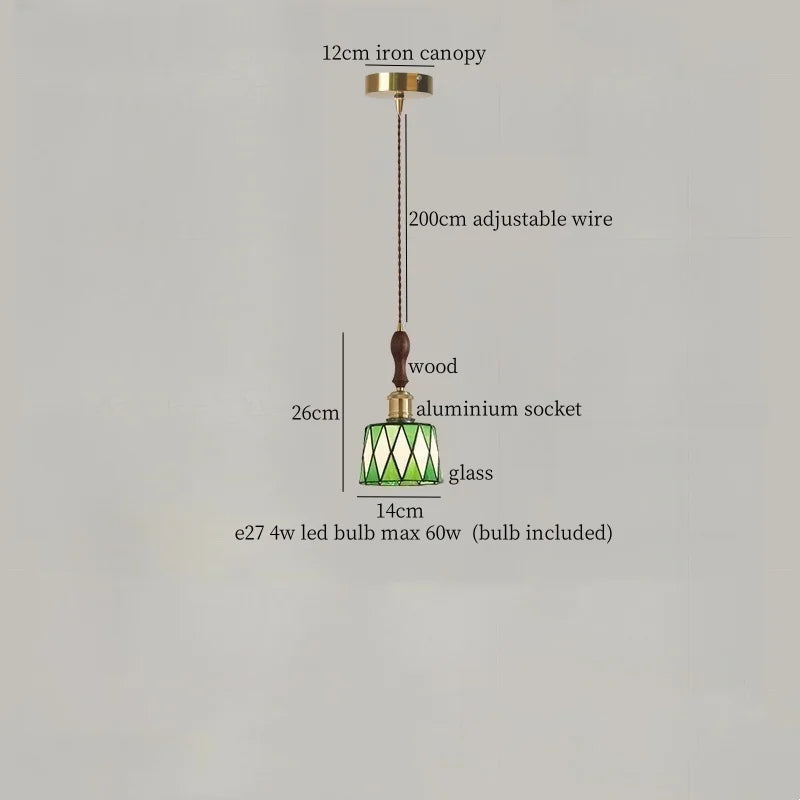 Afralia™ Japanese Vintage LED Copper Pendant Lamp for Kitchen Bar Cafe Living Room