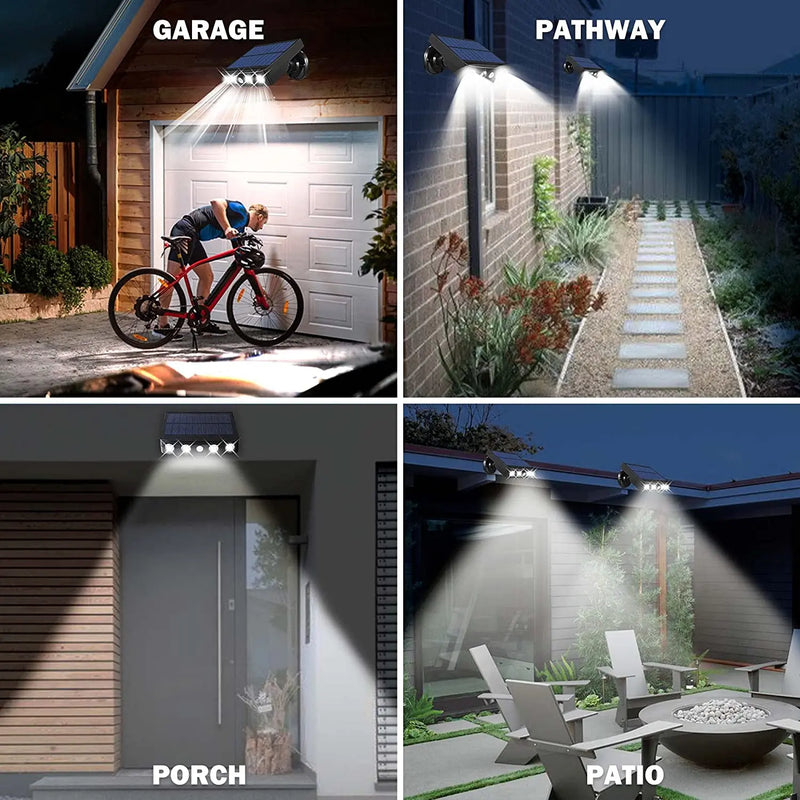 Afralia™ Solar Wall Light Outdoor LED Street Lamps PIR Motion Sensor Spotlight