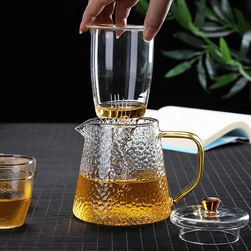 Afralia™ Heat-Resistant Glass Teapot with Pu Erh Infuser for Tea Brewing