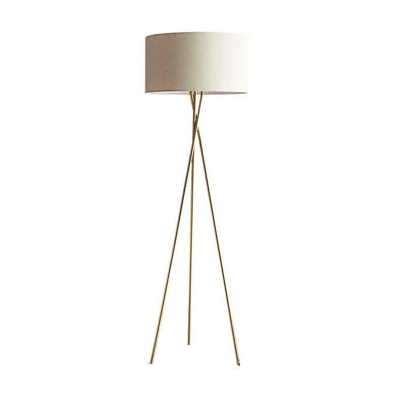 Afralia™ Nordic Gold LED Tripod Floor Lamp for Modern Living Room Lighting