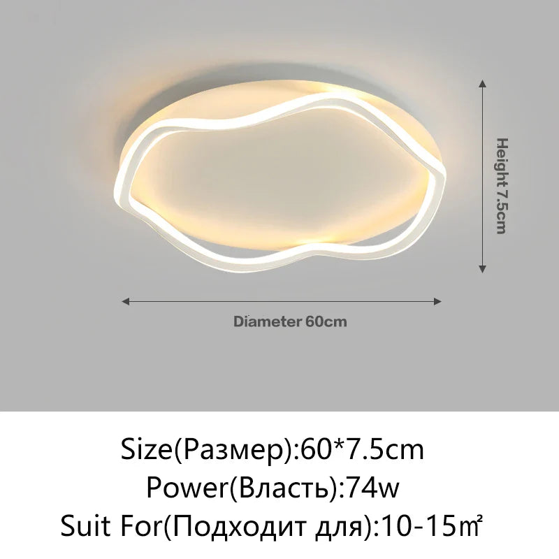 Afralia™ Modern Round LED Ceiling Lamp with Remote Control for Indoor Lighting