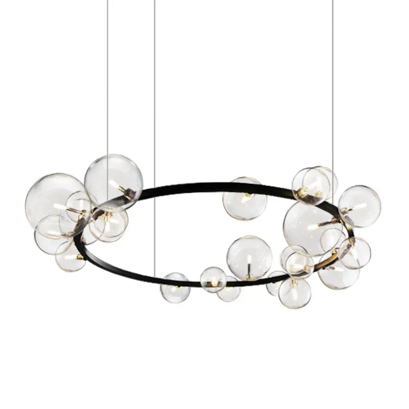 Afralia™ Glass Ball G9 LED Chandelier: Modern Minimalist Nordic Design