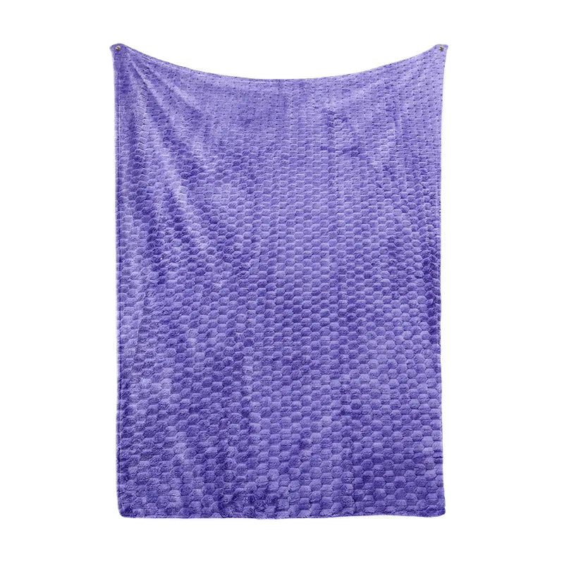 Afralia™ Solid Jacquard Coral Fleece Blanket | Multi-Purpose Sofa Throw Blanket