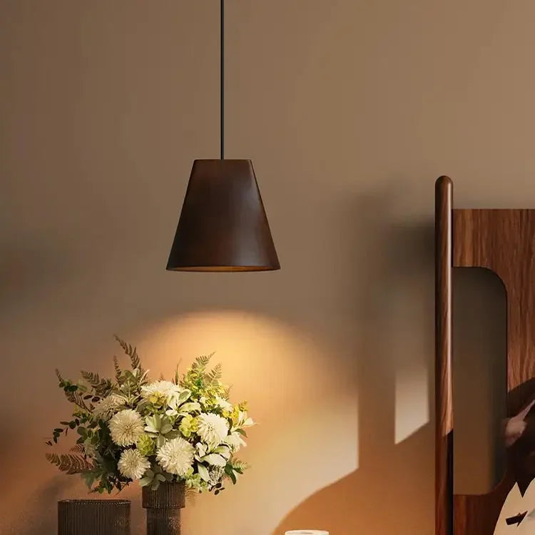 Afralia™ Nordic Wood Bedside Lamp LED Chandelier for Bedroom, Restaurant, and Bar Table