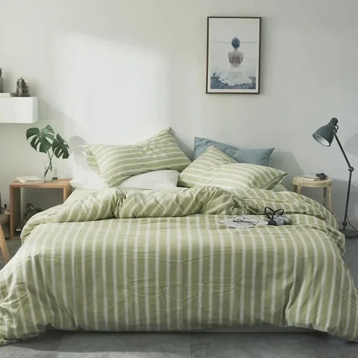 Afralia™ Japanese Style Cotton Printed 4Pcs Bedding Set with Double-Sided Design