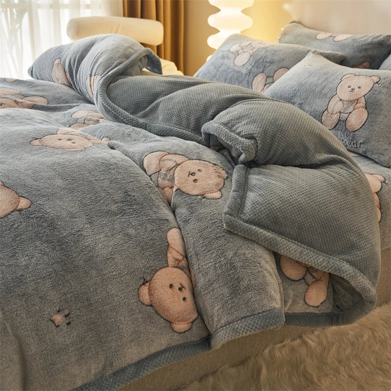 Afralia™ Dual-Layer Winter Velvet Duvet Cover - Soft & Warm Double-Sided Quilt Blanket