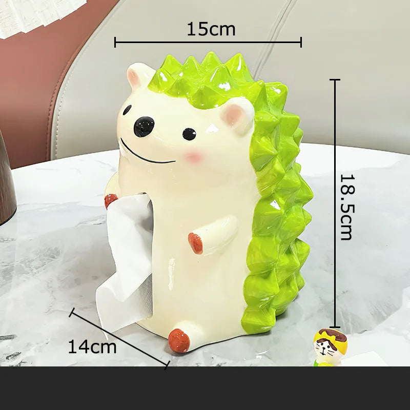 Afralia™ Chubby Parrot Ceramic Tissue Box: Creative Bird Desk Decoration & Paper Towel Case