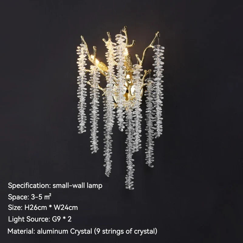 Afralia™ Crystal Metal Chandelier: Elegant Luxury Hanging Lamp for Home Hotel Decor