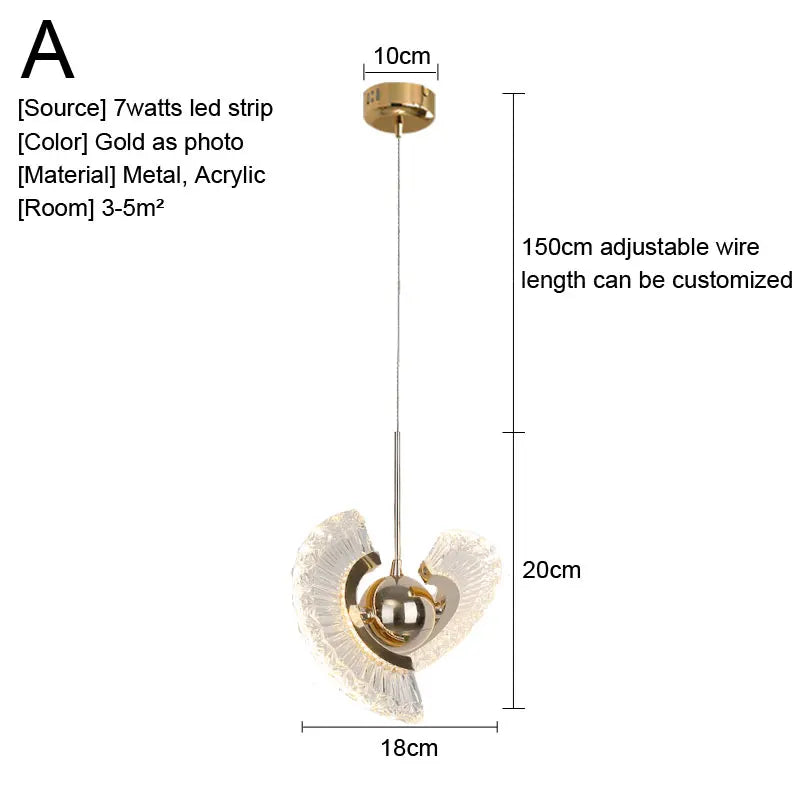 Afralia™ Gold Nordic Pendant Lights Indoor Kitchen Dining Room Home Decor