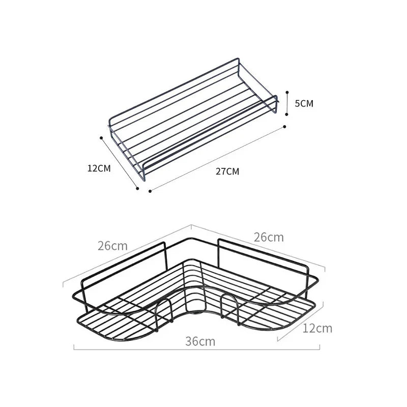 Afralia™ Corner Bathroom Storage Shelves and Shower Organizer