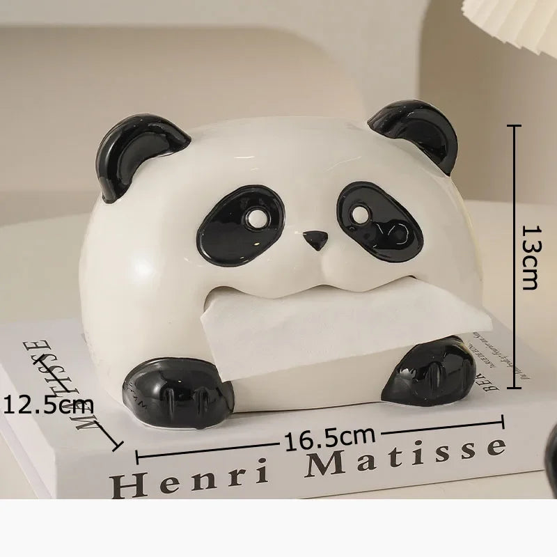 Afralia™ Cartoon Puppy Tissue Box: Cute Animals Ceramic Desk Decoration & Paper Towel Case