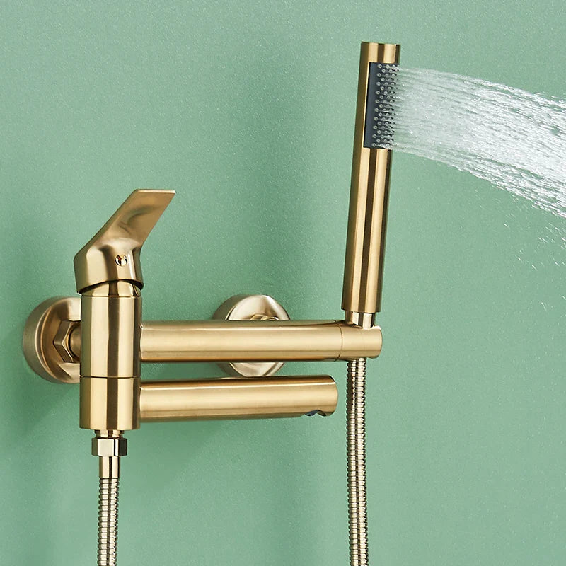 Afralia™ Wall Mount Bathroom Shower Mixer Tap with Waterfall Spout