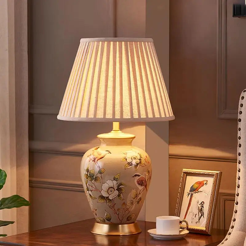 Afralia™ Retro Style Ceramic Table Lamp for Bedroom Living Room Study