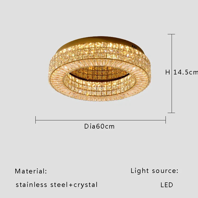 Afralia™ Crystal Two Tier Ceiling Chandelier LED Lighting for Bedroom & Living Room