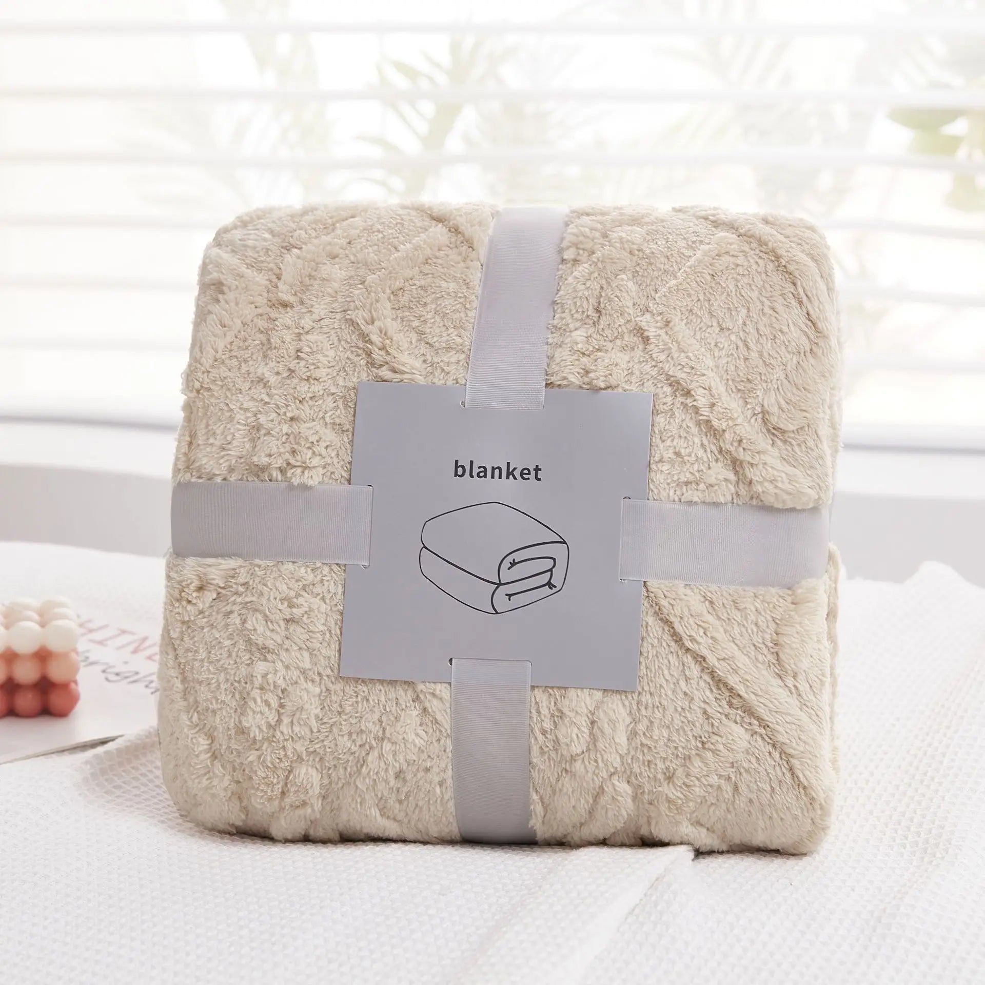 Afralia™ Cozy Jacquard Plush Blanket: Soft Winter Sofa Throw, Office Travel Nap Shawl