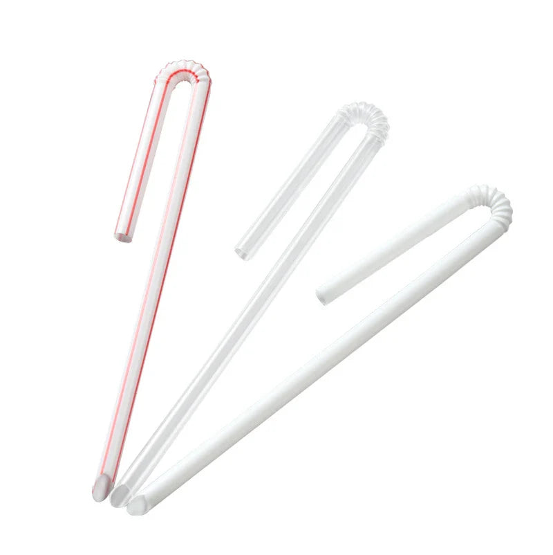 Afralia™ Cusp Curved Straws | 50pcs 3.6*150mm | Individually Wrapped for Drinks & Smoothies